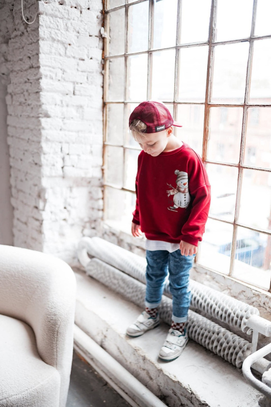 Mikina s potlačou bordová 1