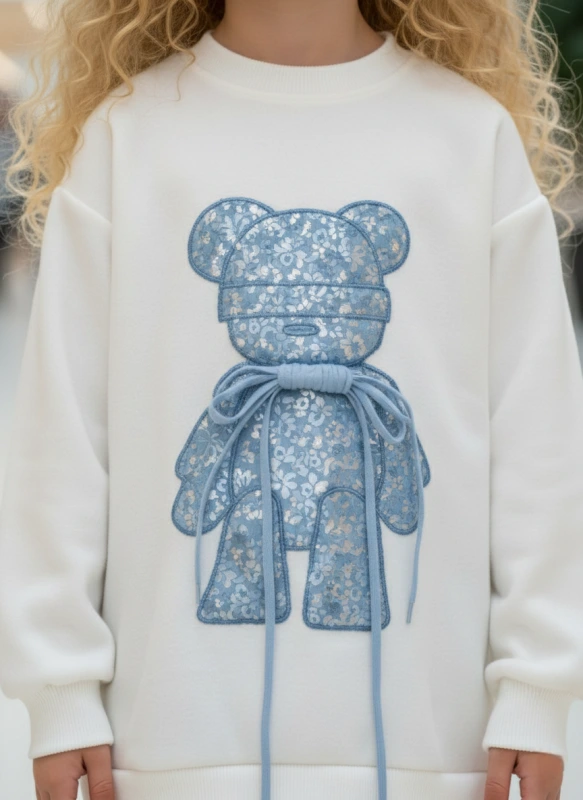 Biela mikina s mackom 1