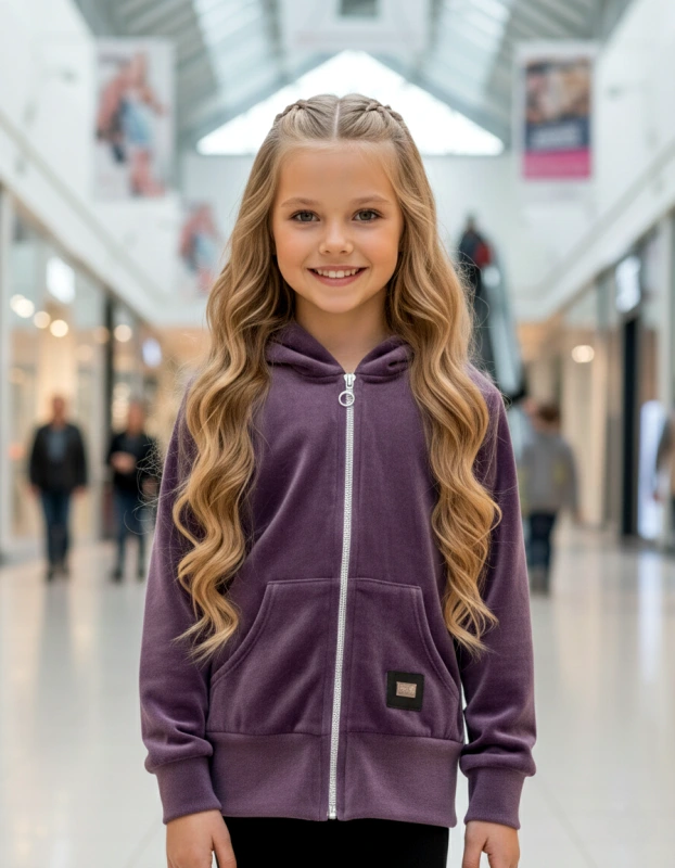 Velurová mikina , fialová