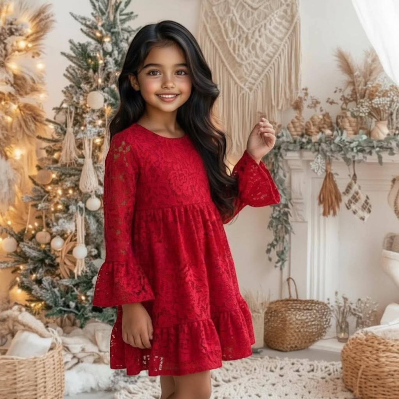 Červené čipkované šaty