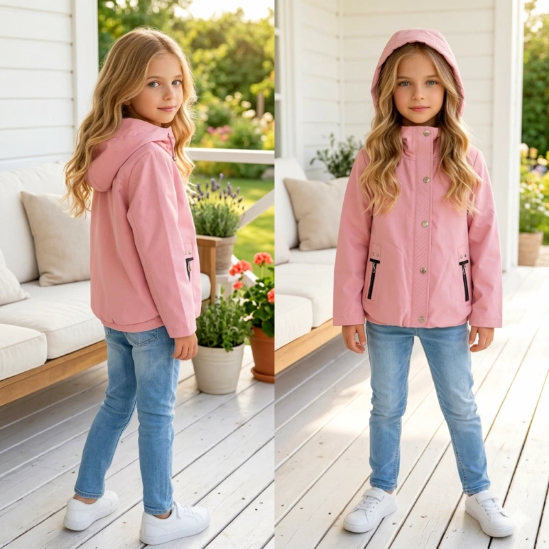 Ružová prechodná bunda