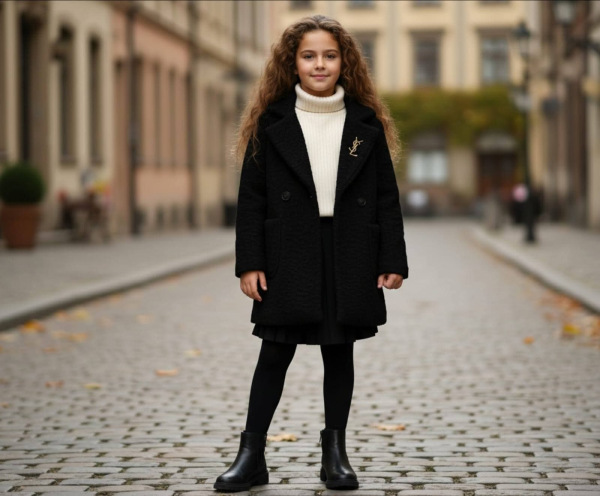 Čierný jarný kabátik / baranček