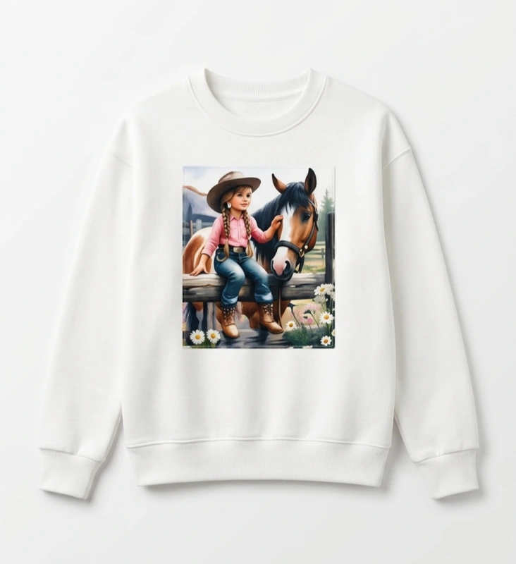 Biela mikina , slečna s koníkom 2