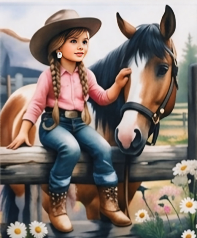 Biela mikina , slečna s koníkom 1