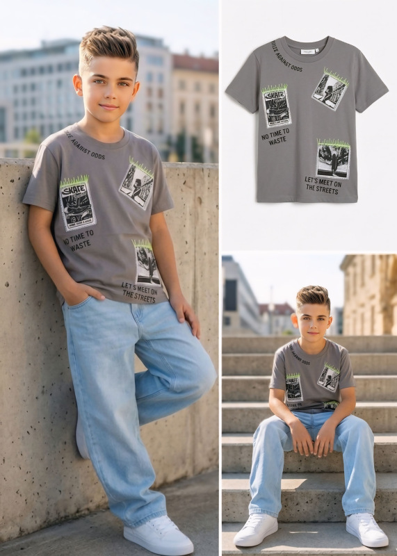 Tričko so skateboardovou potlačou