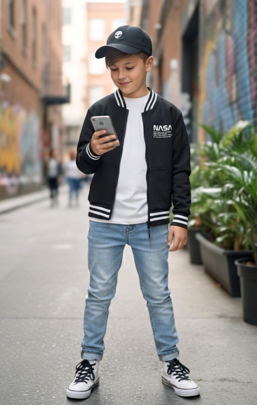 Čierna mikina NASA ,, zapínanie na zips