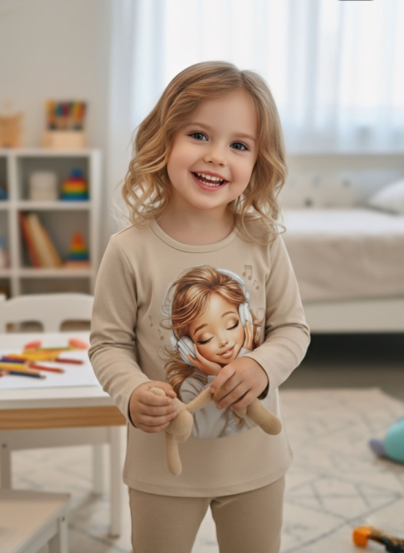 Béžové tričko s potlačou