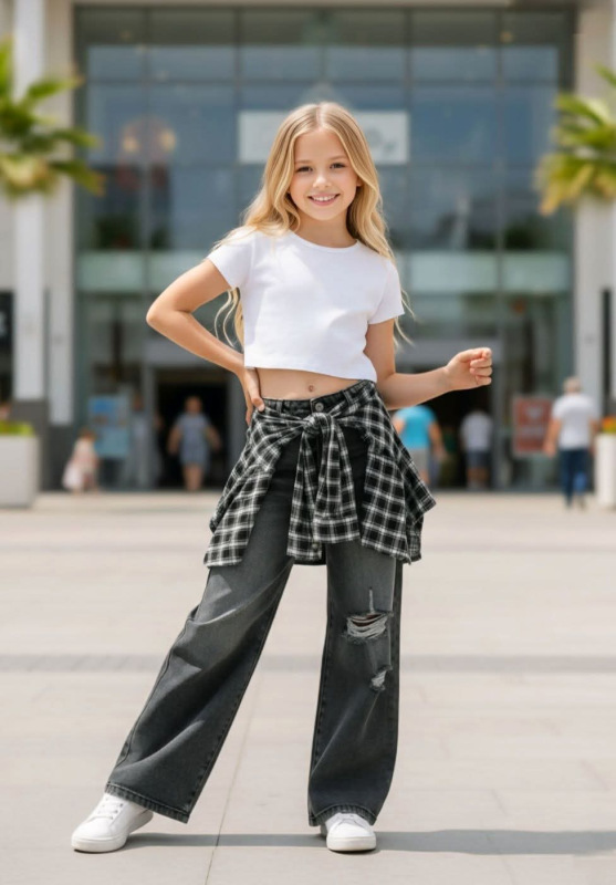 Štýlové trendy rifle , šedé