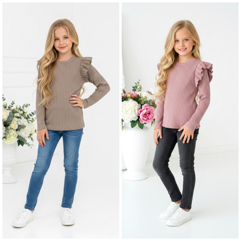 Tričko s volánmi na ramenach