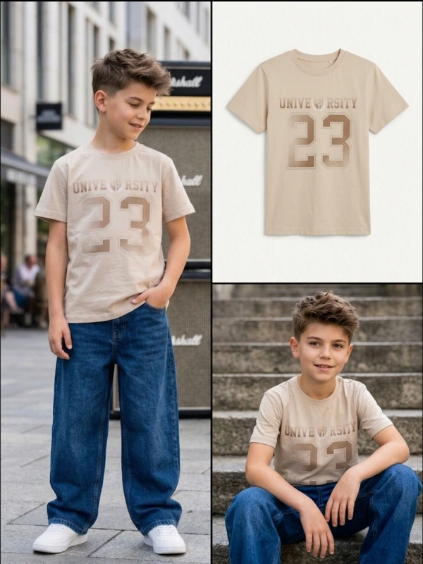 Chlapčenské tričko v béžovej farbe