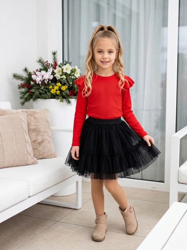 Rebrované červené tričko