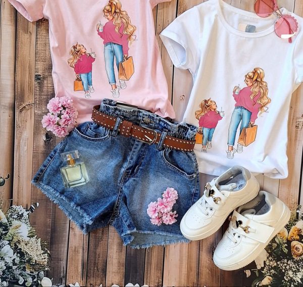 Džínsové modré kraťasy s opaskom