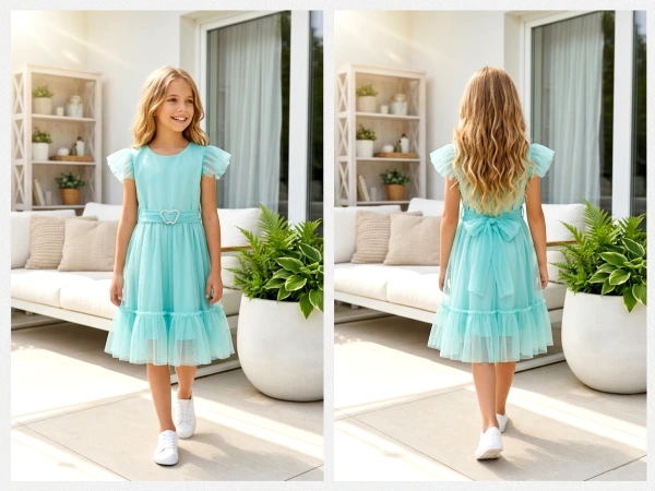 Tyrkysové tylové šaty