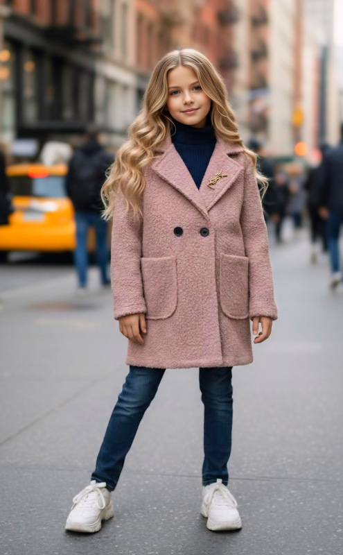 Prúdrový jarný/jesenný kabát baranček