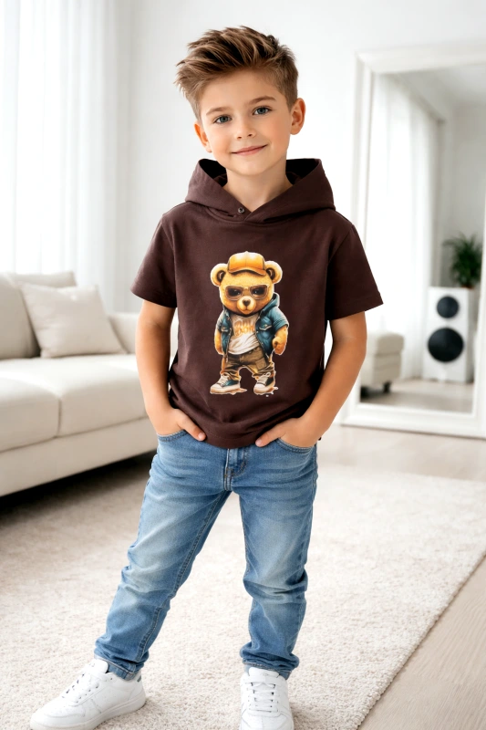 Čokoládové tričko s kapucňou