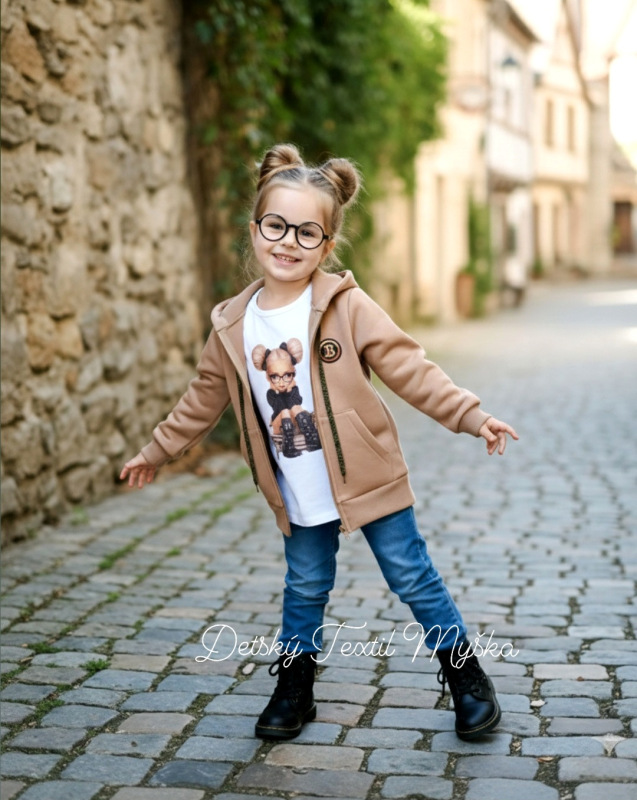 Mocca mausse mikina s kapucňou 1