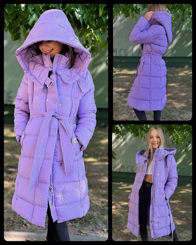 Fialová prešívaná bunda