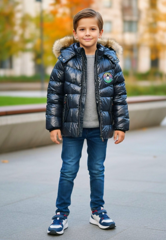 Chlapčenska bunda, Tmavomodrá