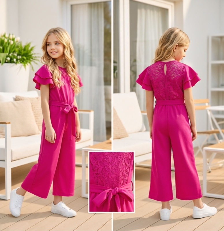 Cyklamenový nohavicový overal