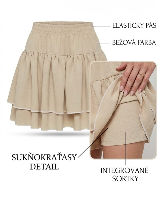 Béžové sukňové kraťasy Igomill 1