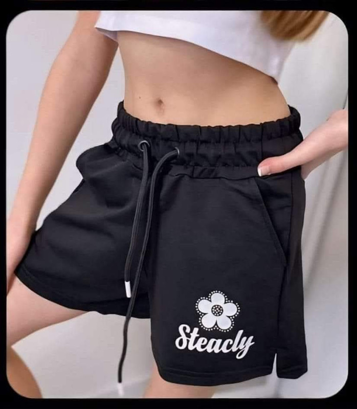 Čierne bavlnené kraťasy