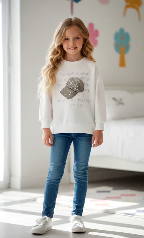 Biela mikina , šiltovka