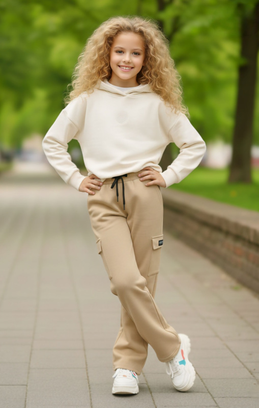 Kapsáčové tepláky , béžová