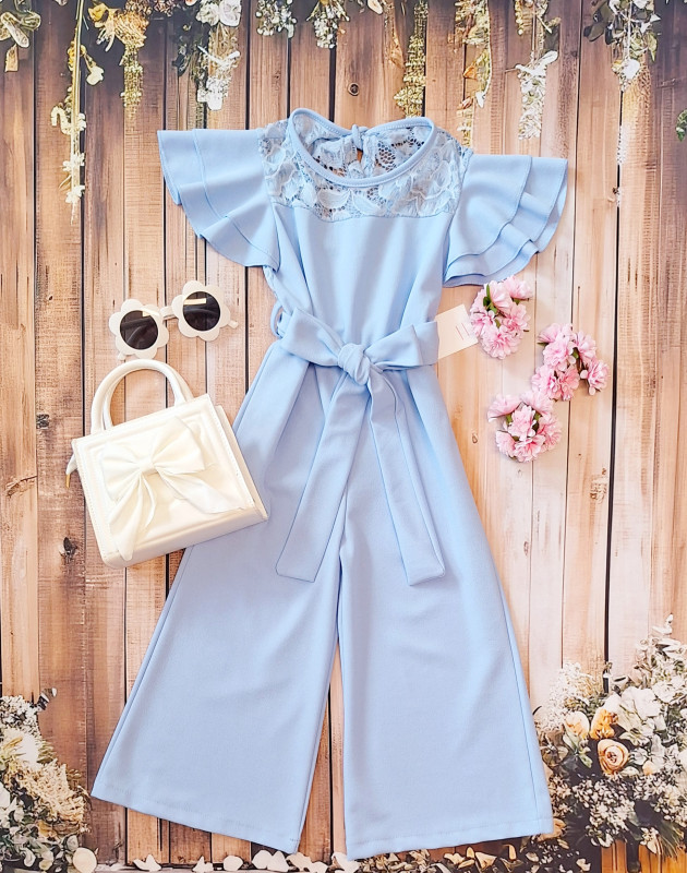 Baby blue nohavicový overal