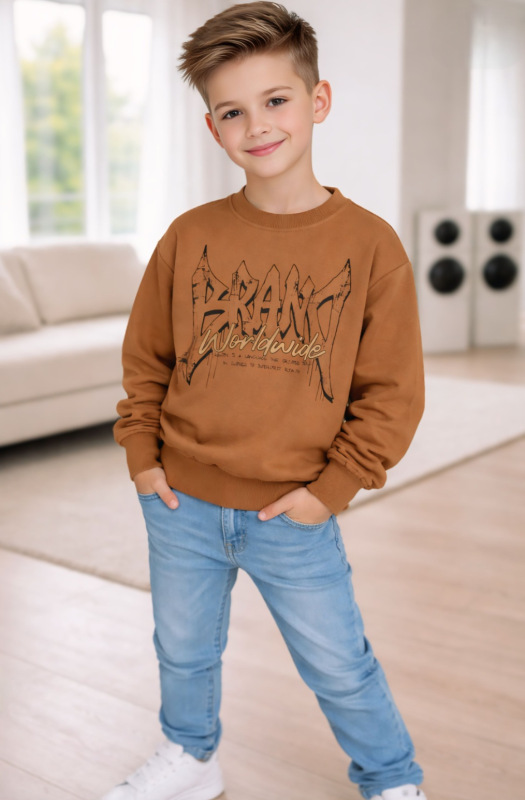 Béžová mikina s potlačou