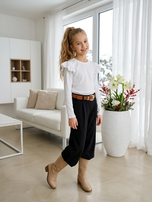 Rebrované biele tričko