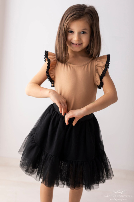 Lily Grey béžové tričko s krajkou