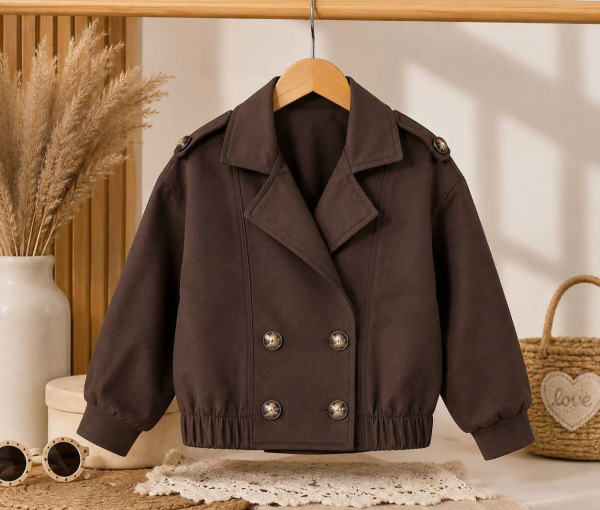 Cropped Trench Jacket , ČOKOLÁDOVÁ 1