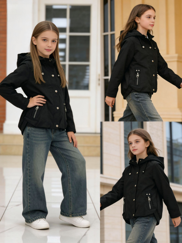 Čierna prechodná bunda