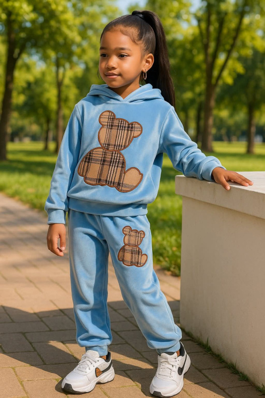 Baby blue velúrová súprava