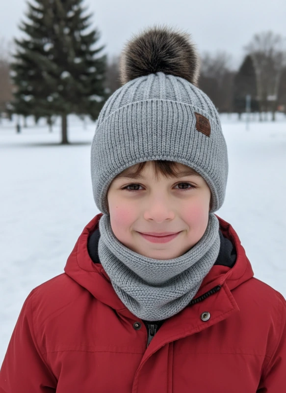 Čiapka a nakrčník - Sivá