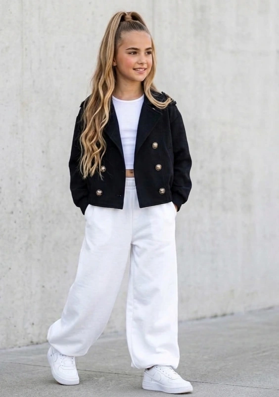 Cropped Trench Jacket , ČIERNY