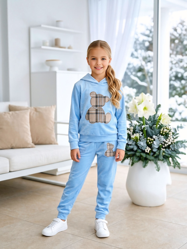 Baby blue velúrová súprava