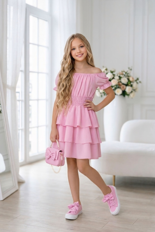 Dievčenské šaty na štýl carmen 1