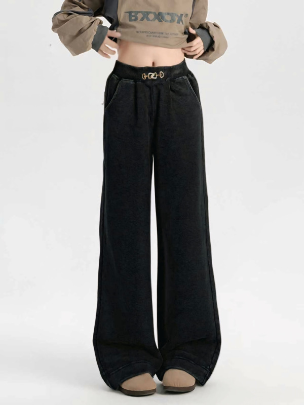 Zateplené čierne nohavice