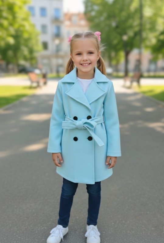 Prechodný kabát tyrkysový