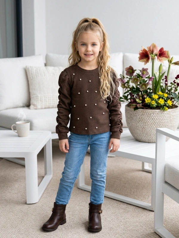 Čokoládové tričko s perličkami